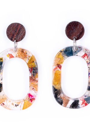 Opal Statement Resin Earrings by Paguro Upcycle