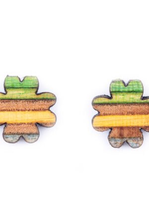 Clover Recycled Skateboard Stud Earrings by Paguro Upcycle