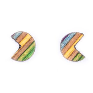 Pac Recycled Skateboard Stud Earrings by Paguro Upcycle