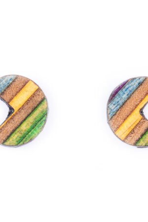 Pac Recycled Skateboard Stud Earrings by Paguro Upcycle