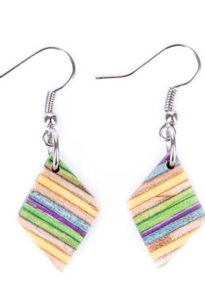 Kite Recycled Skateboard Dangle Earrings by Paguro Upcycle