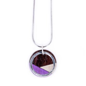 Conture Recycled Wood Silver Necklace (6 Colours available) by Paguro Upcycle