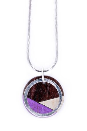 Conture Recycled Wood Silver Necklace (6 Colours available) by Paguro Upcycle