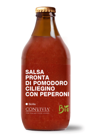 Ready-made cherry tomato salsa with organic peppers 330g X 12