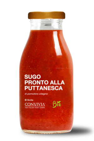 Sugo pronto di pomodoro ciliegino alla puttanesca bio 250g