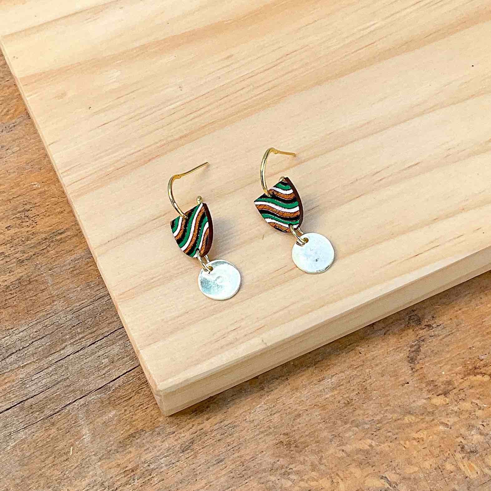 Rawan Recycled Wood Earrings - Image 3