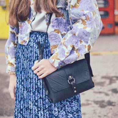 Reina Black Vegan Handbag by Paguro Upcycle