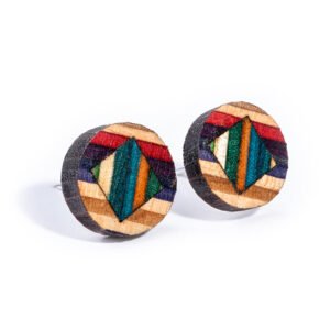 Roundmix Recycled Skateboard Stud Earrings by Paguro Upcycle