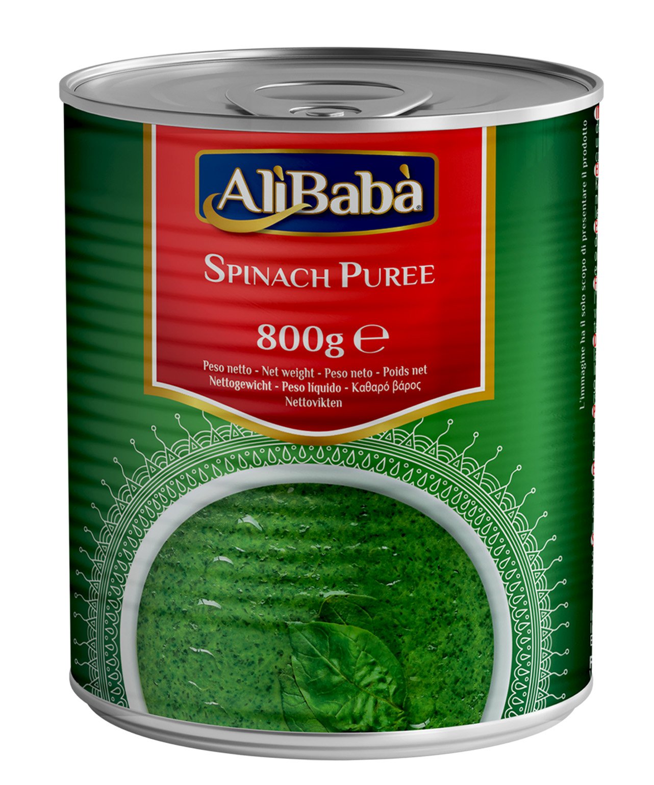 SPINACH CANNED(PUREE) 12X800G ALI BABA