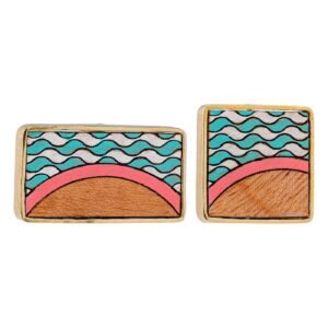 Seaside Recycled Wood Gold Earrings