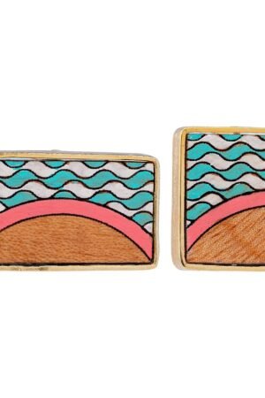 Seaside Recycled Wood Gold Earrings