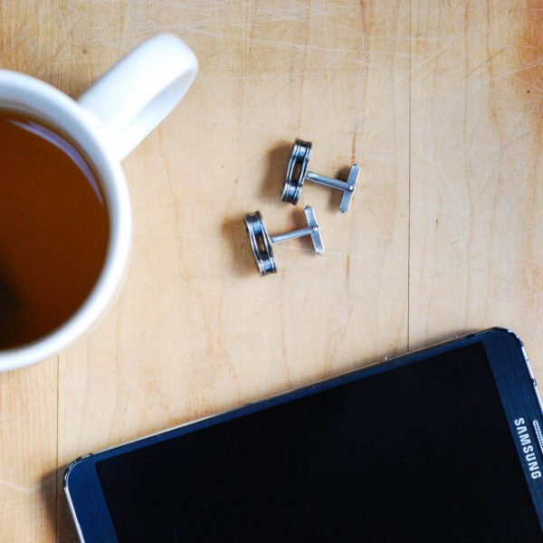 Recycled Bicycle Chain Cufflinks (3 Colours Available) by Paguro Upcycle