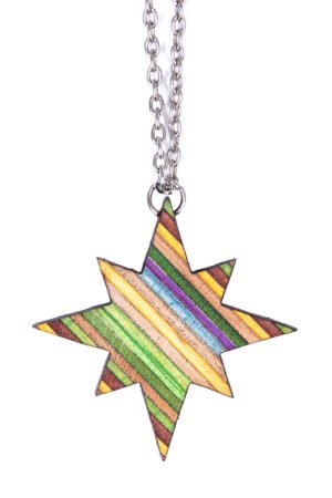 Sirius Star Recycled Skateboard Necklace by Paguro Upcycle