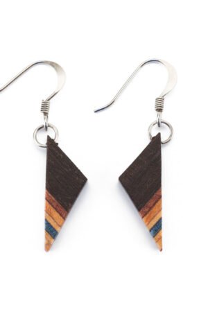 Soni Handmade Skateboard Wooden Earrings by Paguro Upcycle