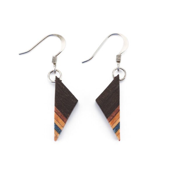 Soni Handmade Skateboard Wooden Earrings by Paguro Upcycle