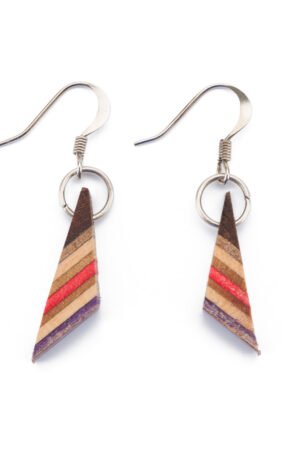Sono Triangle Wood Dangle Earrings by Paguro Upcycle