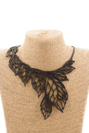 Spring Leaf Recycled Rubber Necklace by Paguro Upcycle
