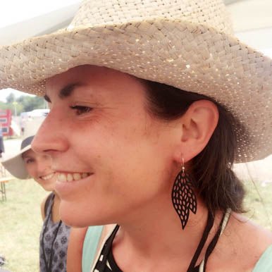 Sunburst Recycled Rubber Earrings by Paguro Upcycle
