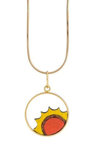 Sunshine Recycled Wood Gold Necklace