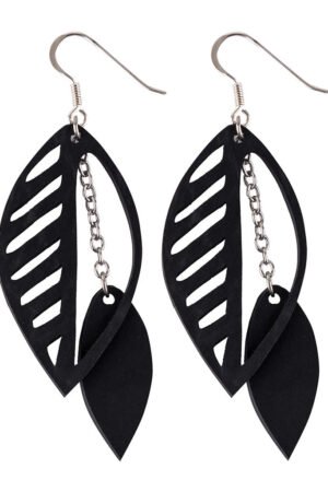 Sweet Cherry Double Leaf Earrings by Paguro Upcycle