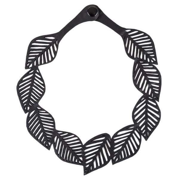 Sweet Cherry Recycled Rubber Leaf Necklace by Paguro Upcycle