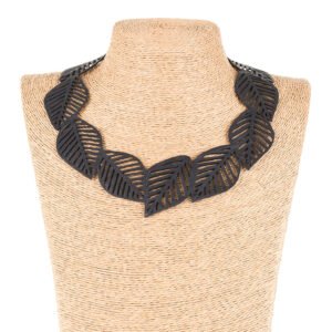 Sweet Cherry Recycled Rubber Leaf Necklace