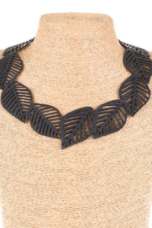 Sweet Cherry Recycled Rubber Leaf Necklace