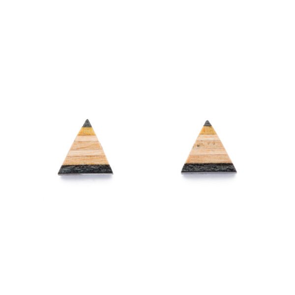 Triangle Recycled Skateboard Stud Earrings by Paguro Upcycle