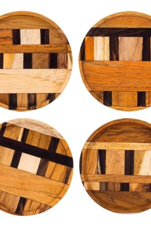 Unique Handmade End Grain Wooden Coasters (Set of 2 or 4)