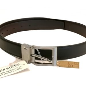 Cinturón Reversible de cuero, para hombre, AV R1 Bicolor Negro/Marrón. SET de 10 cinturones en diferentes tallas.