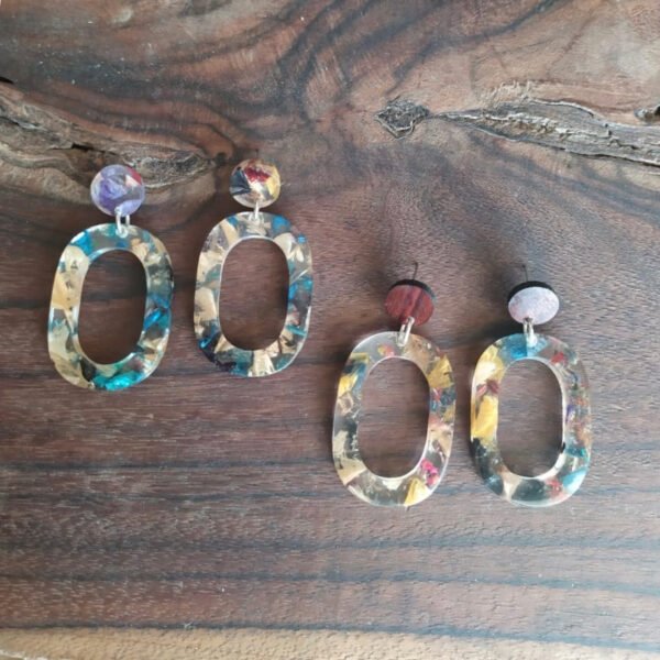 Opal Statement Resin Earrings by Paguro Upcycle