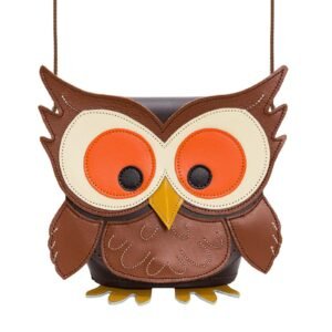 Hoot Owl Handmade Leather Crossbody Novelty Handbag by Zatchels