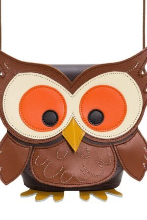 Hoot Owl Handmade Leather Crossbody Novelty Handbag by Zatchels