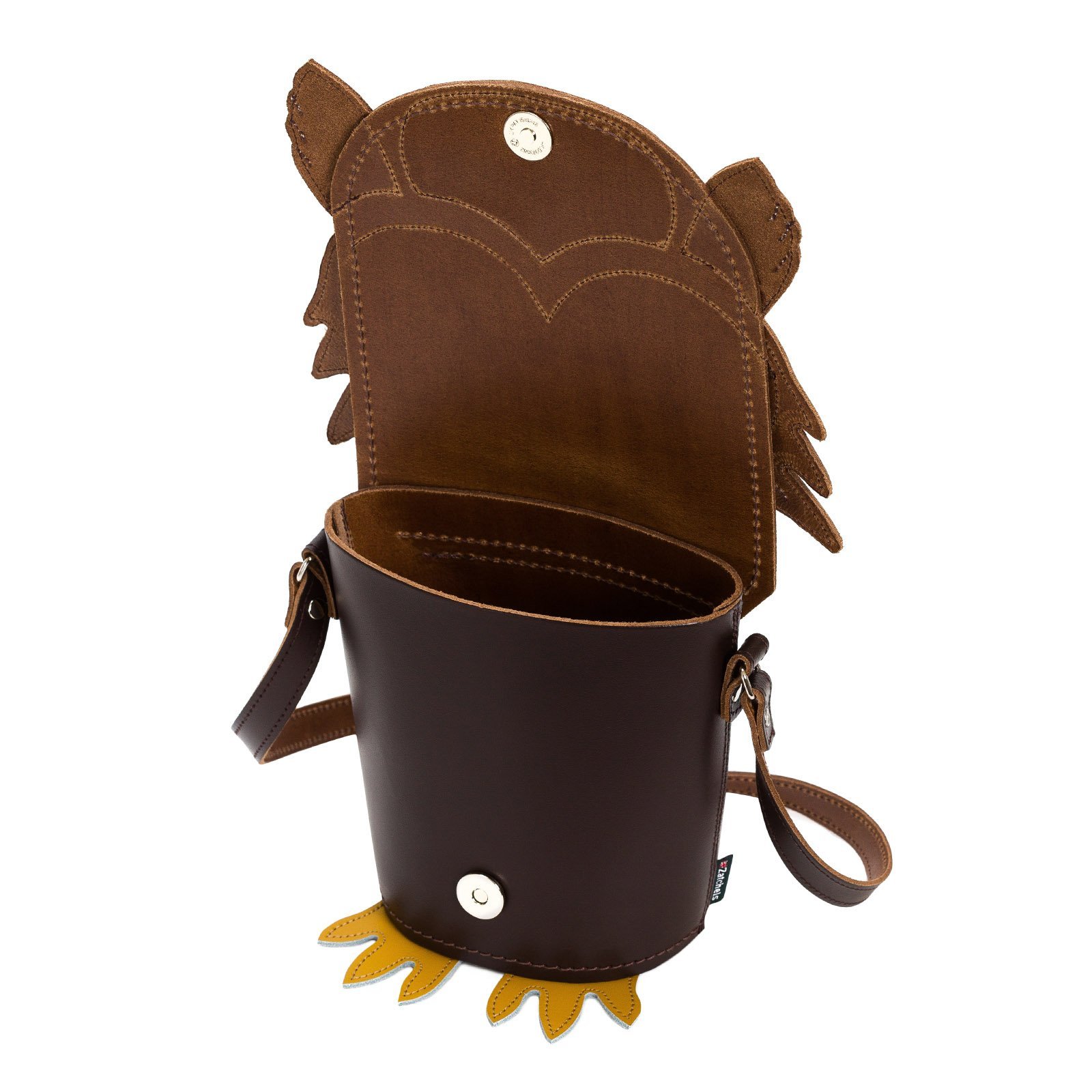 Hoot Owl Handmade Leather Crossbody Novelty Handbag by Zatchels - Image 3