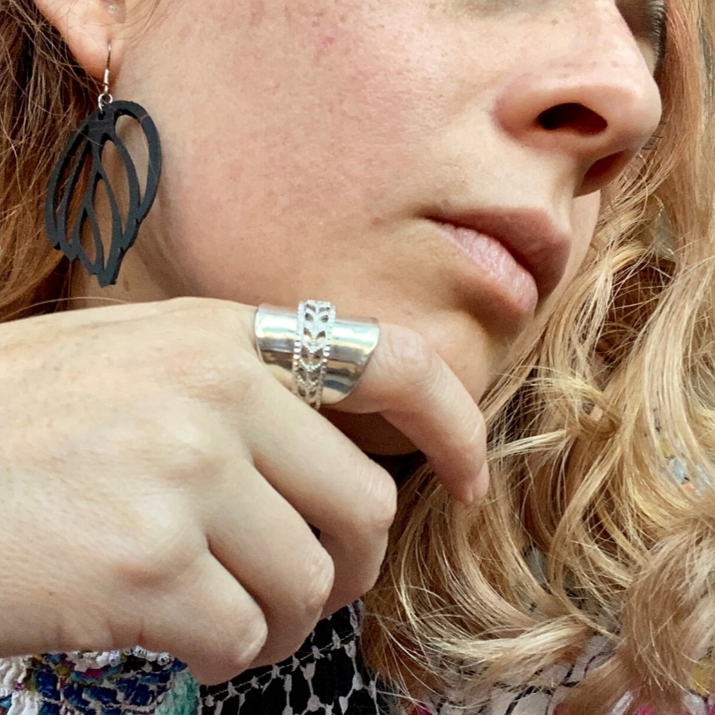 Autumn Recycled Rubber Earrings by Paguro Upcycle