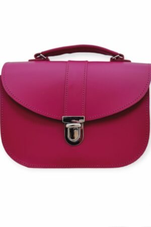 Olympia Handmade Leather Bag - Magenta