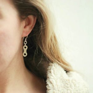 Lone Rider Bike Chain Earrings by Paguro Upcycle