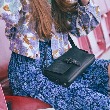 Reina Black Vegan Handbag by Paguro Upcycle
