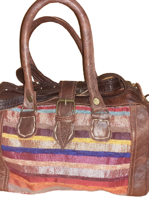 Bolso Salchichón cuero-tela Panamá