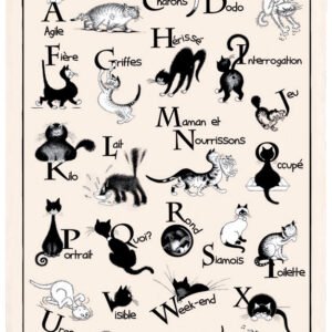 Dubout Abécédaire Tea Towel Écru 48 X 72