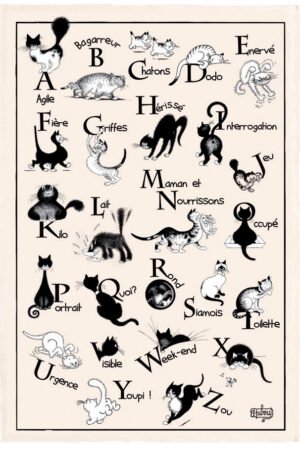 Dubout Abécédaire Tea Towel Écru 48 X 72