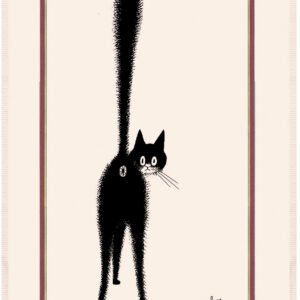 Large tea towel Dubout 3ème oeil Écru 60 X 80
