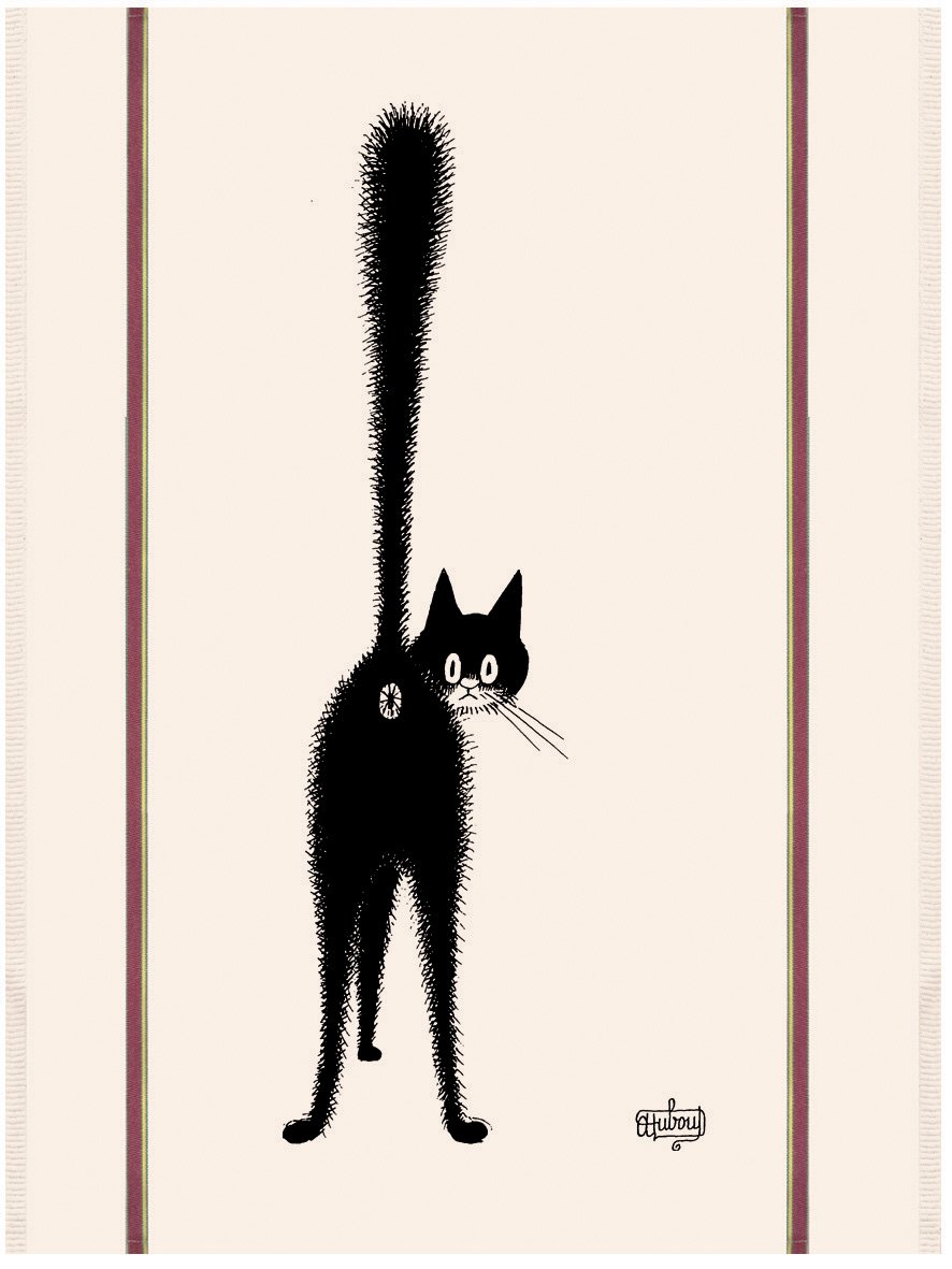 Large tea towel Dubout 3ème oeil Écru 60 X 80