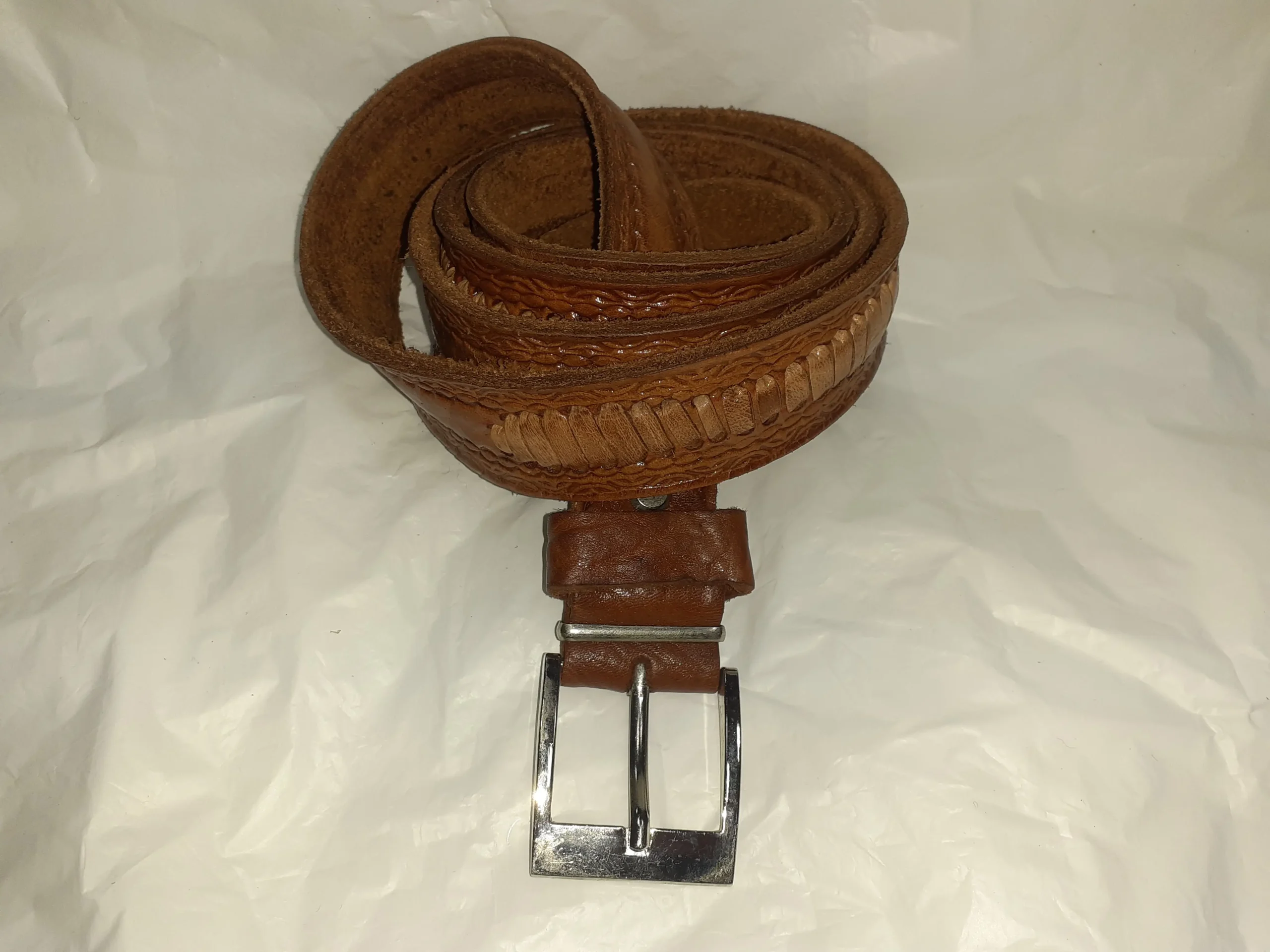 Cinturon de cuero vacuno combinado de 1 trenza - Image 2