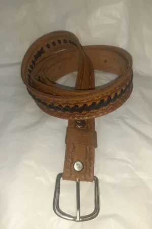 Cinturón estrecho trenza combinada