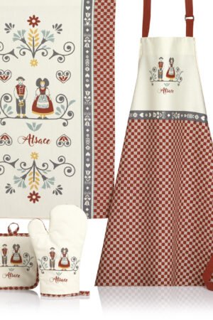 Elsa Kitchen Apron Rouge/Écru 72 X 84