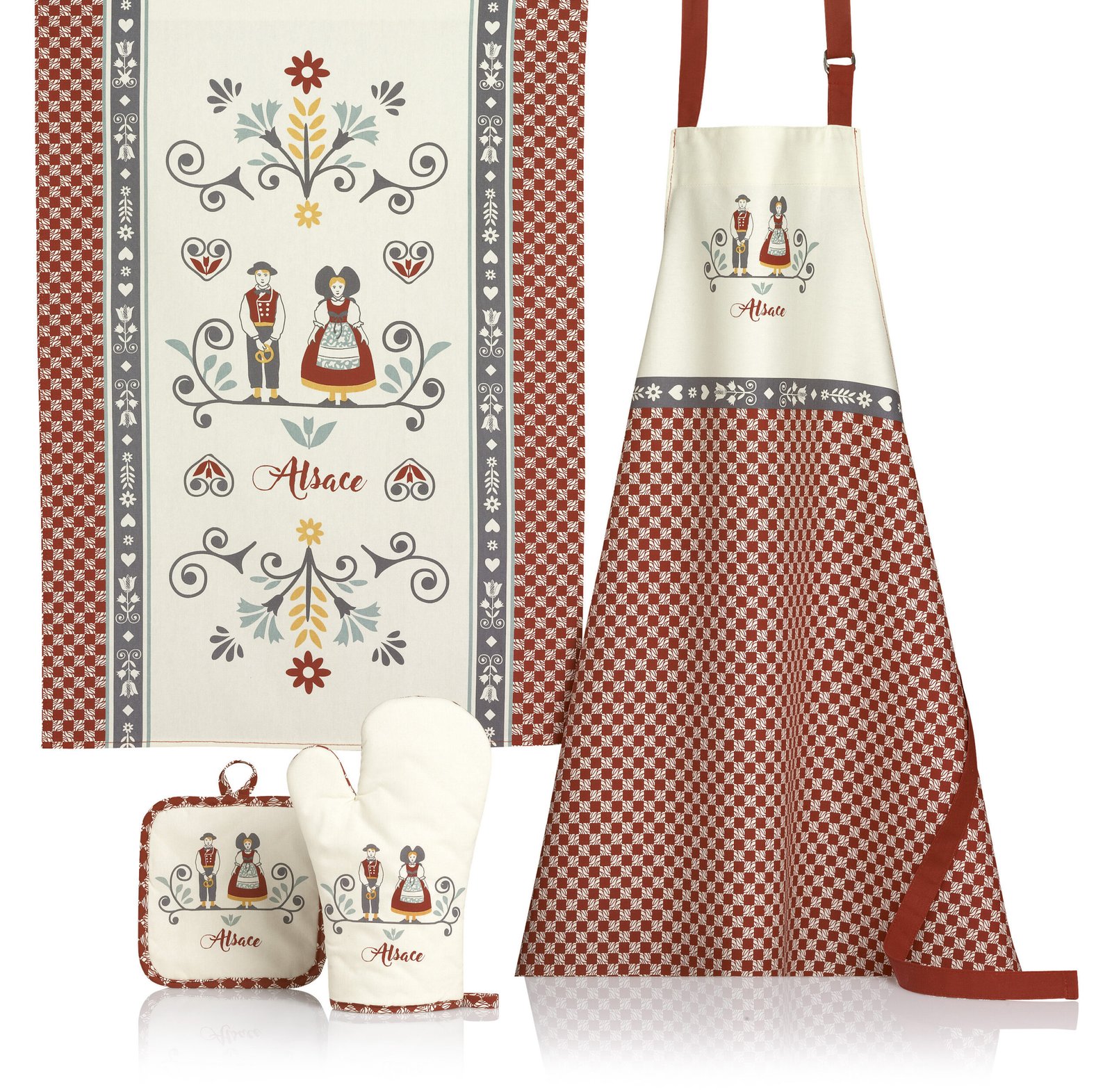 Elsa Kitchen Apron Rouge/Écru 72 X 84