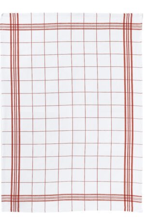Carreaux Tea Towel Rouge 50 X 70