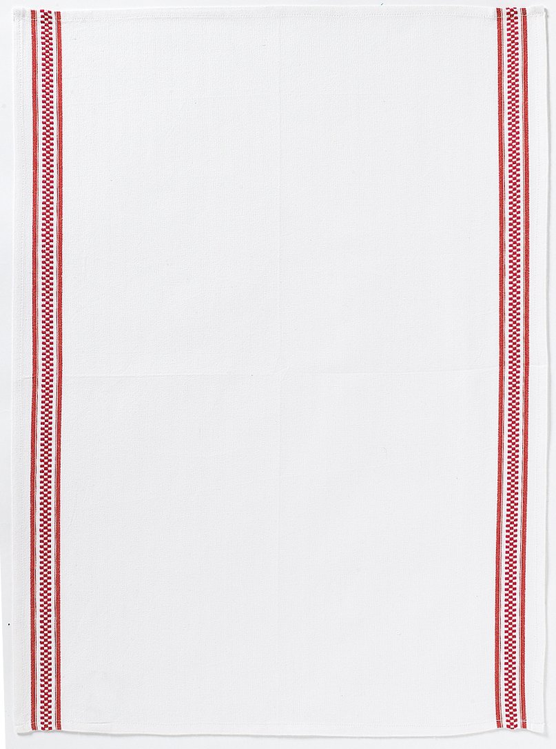 Checkerboard Stripe Tea Towel Rouge 50 X 70