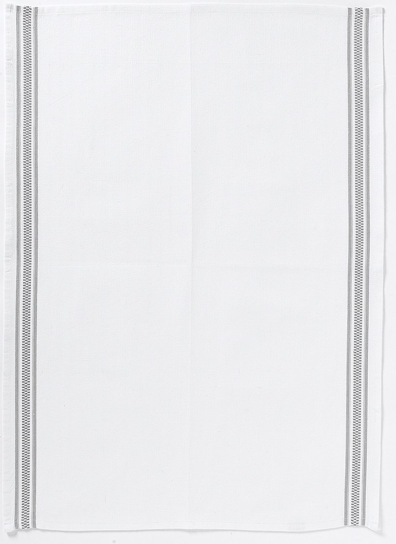 Tea Towel Bande Damier Gris 50 X 70
